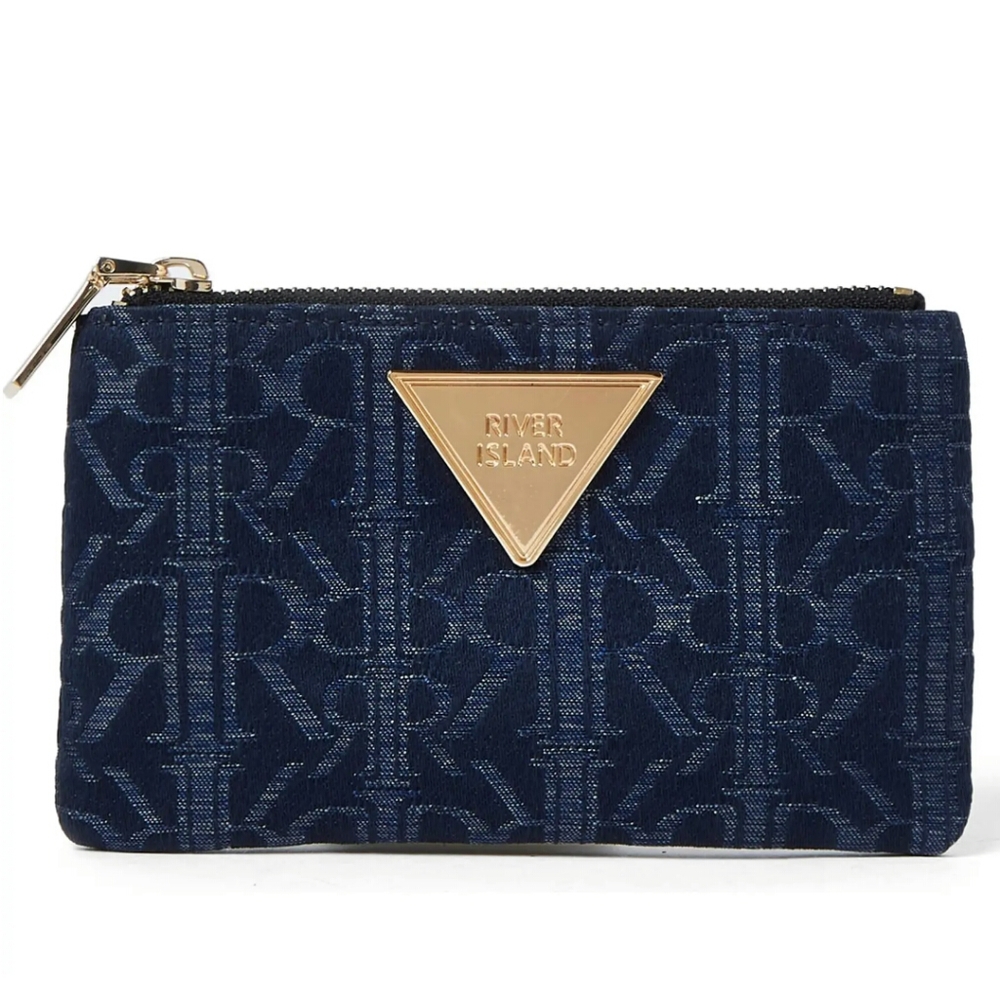 Navy Blue Monogram Pouch